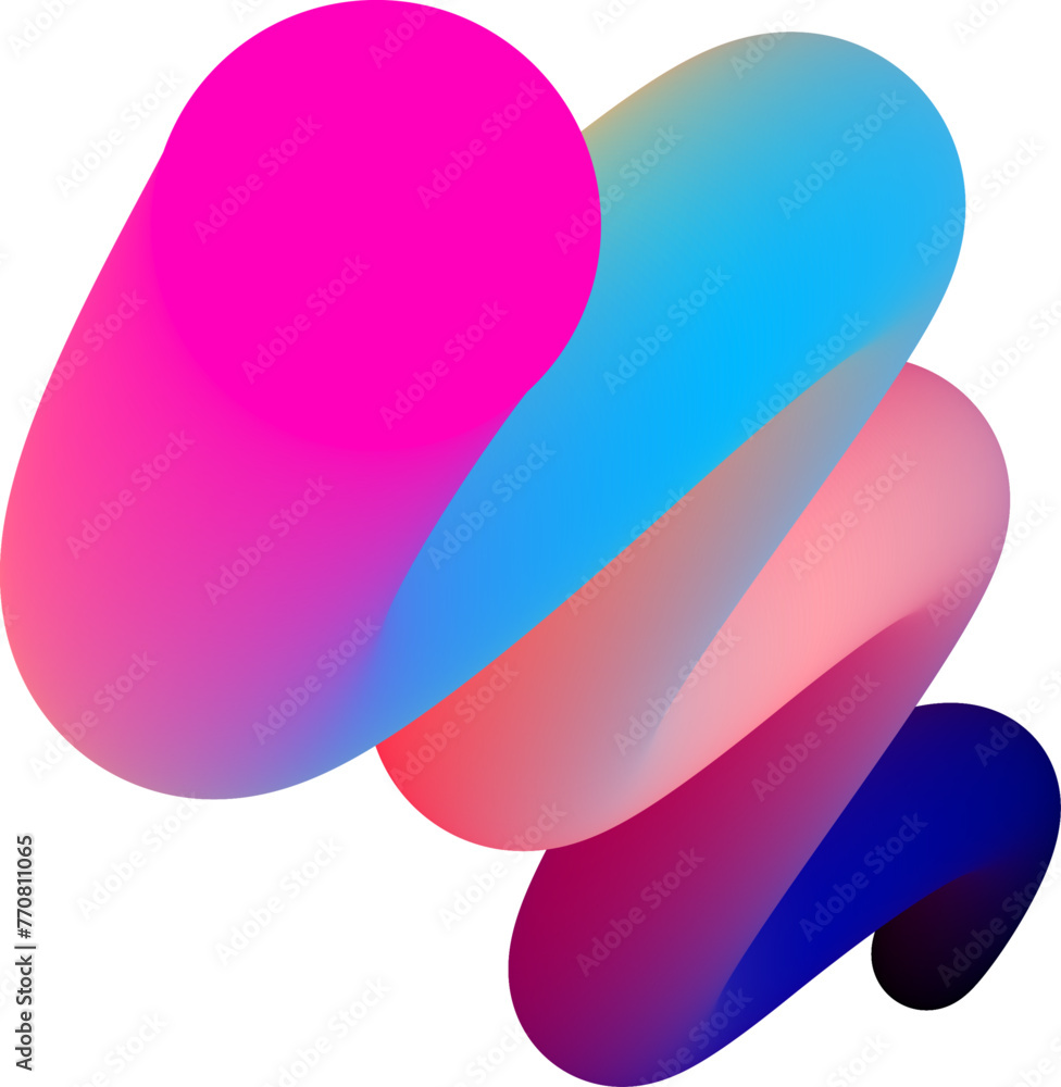 Poster vibrant colorful fluid abstract 3d gradient blend curves shape