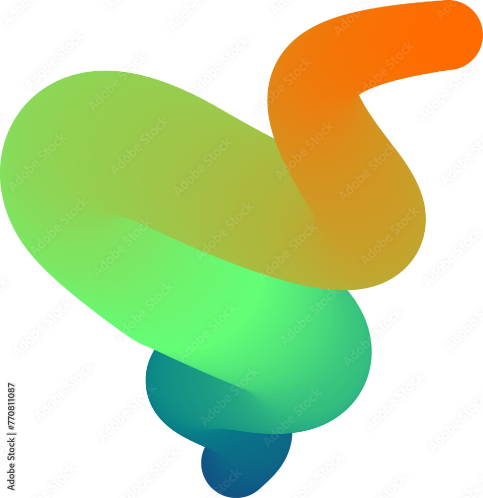 Poster vibrant colorful fluid abstract 3d gradient blend curves shape