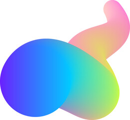 Vibrant Colorful Fluid Abstract 3D Gradient Blend Curves Shape