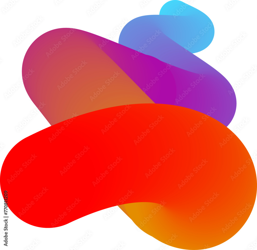 Poster vibrant colorful fluid abstract 3d gradient blend curves shape