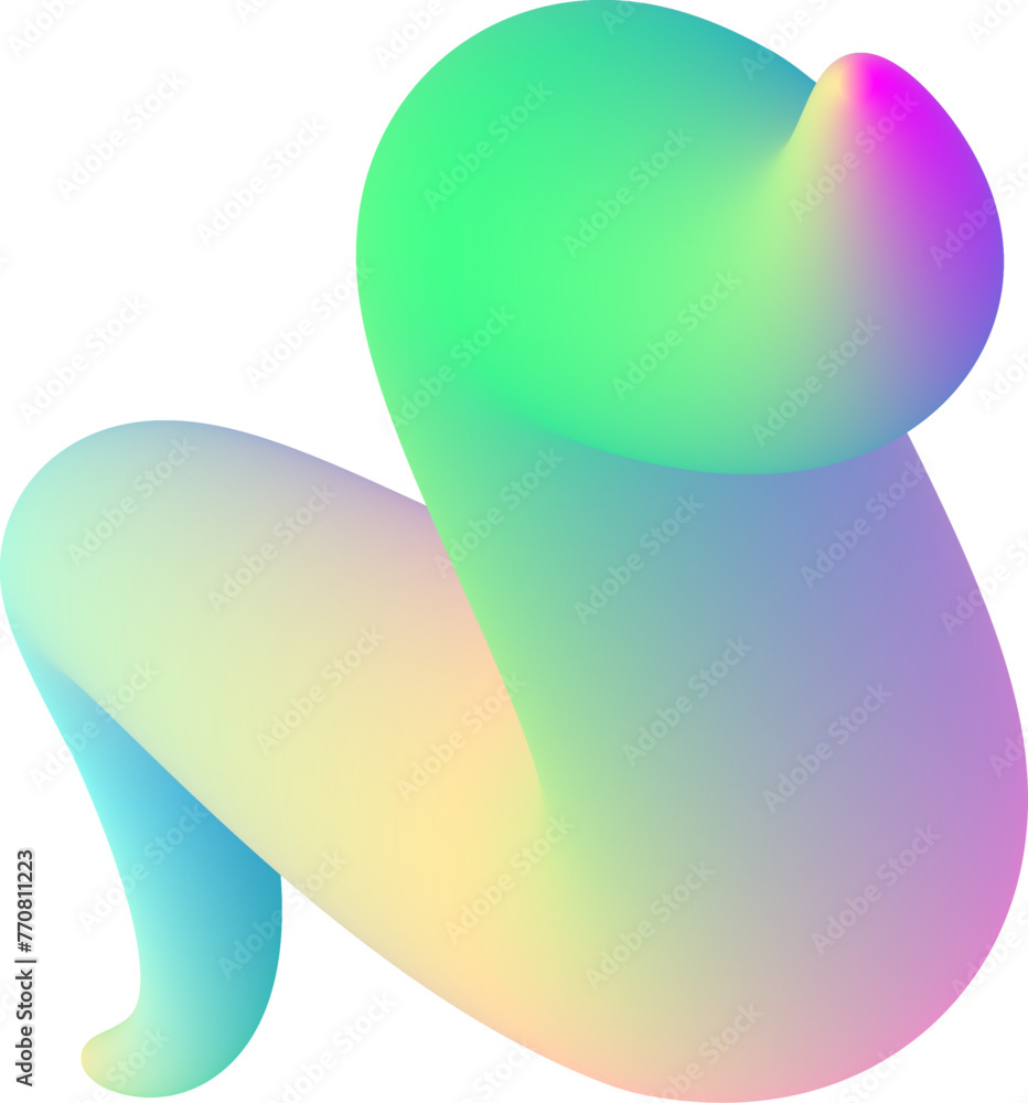 Poster vibrant colorful fluid abstract 3d gradient blend curves shape