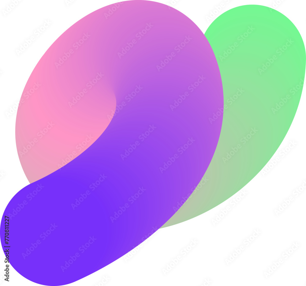 Poster vibrant colorful fluid abstract 3d gradient blend curves shape