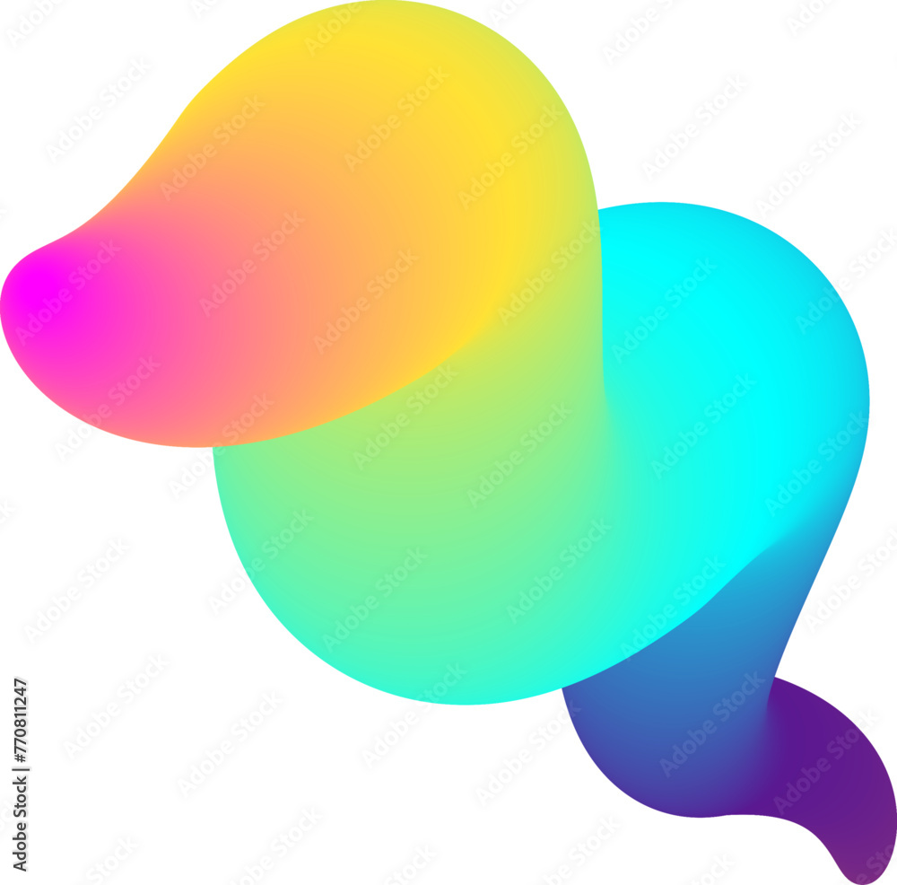 Poster vibrant colorful fluid abstract 3d gradient blend curves shape