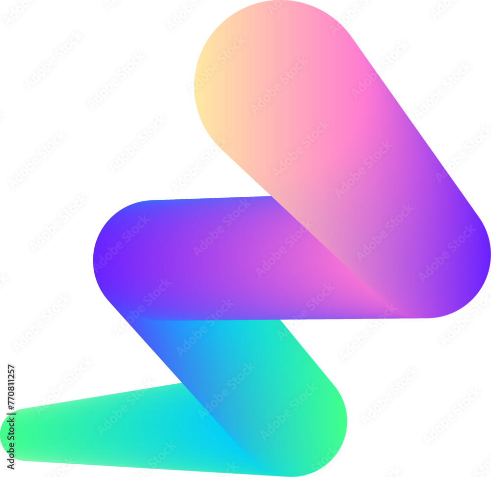 Poster vibrant colorful fluid abstract 3d gradient blend curves shape