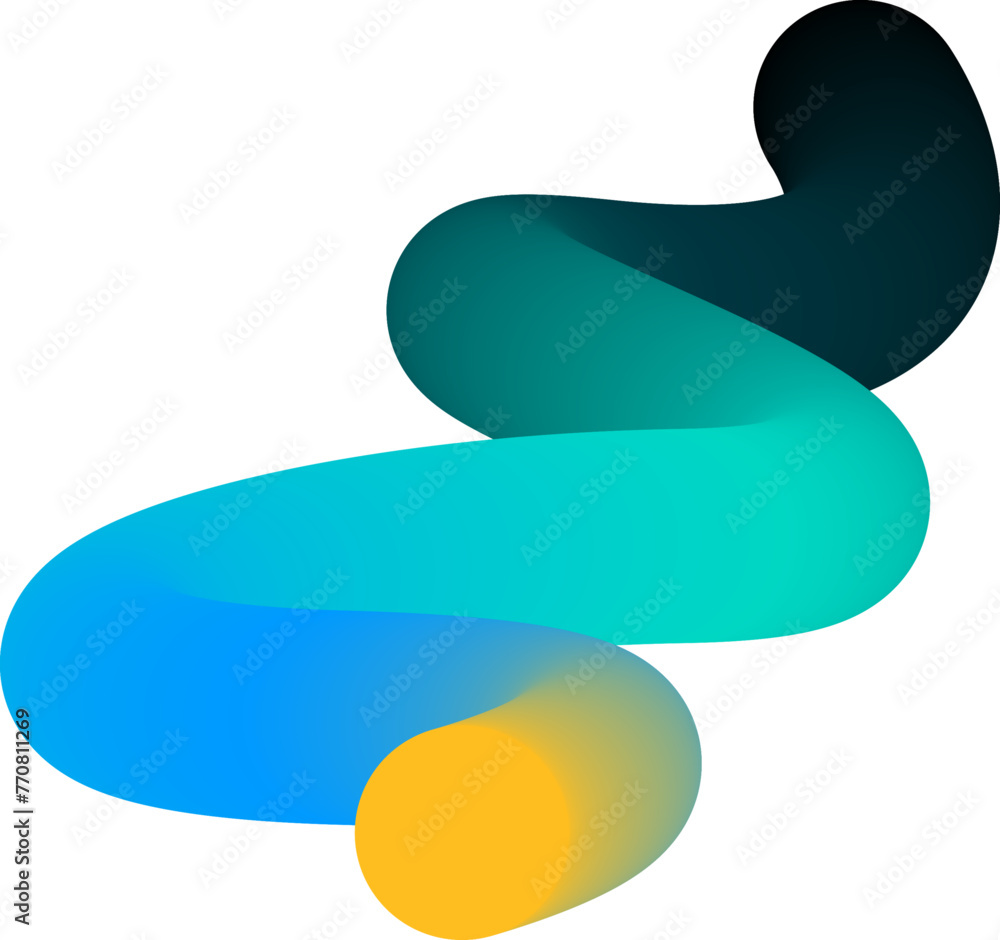 Poster vibrant colorful fluid abstract 3d gradient blend curves shape