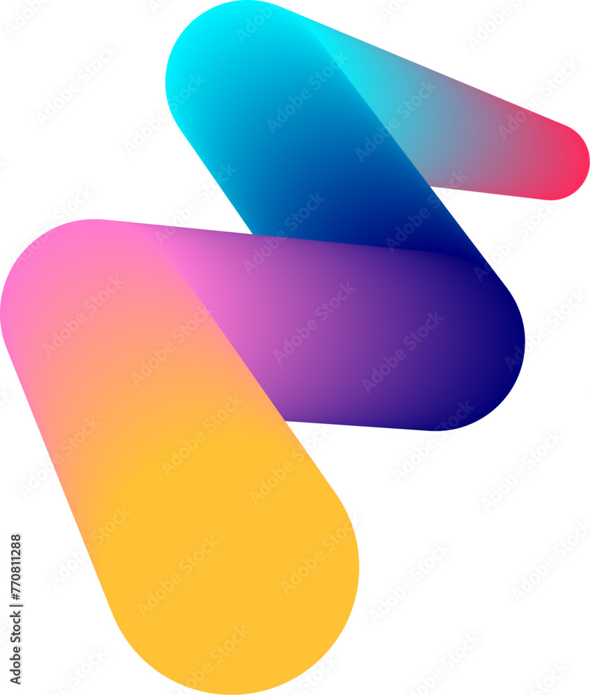 Poster vibrant colorful fluid abstract 3d gradient blend curves shape