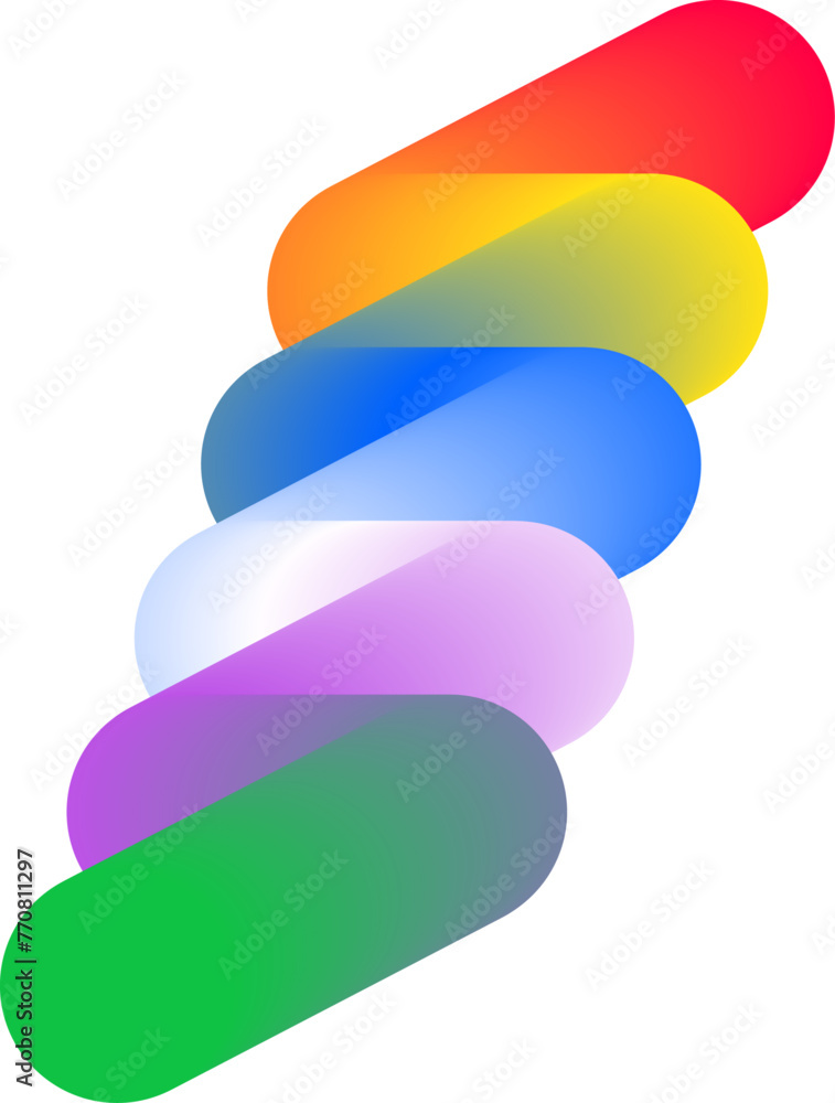 Poster vibrant colorful fluid abstract 3d gradient blend curves shape