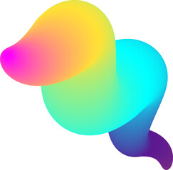 Vibrant Colorful Fluid Abstract 3D Gradient Blend Curves Shape