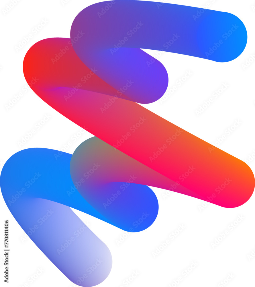 Poster vibrant colorful fluid abstract 3d gradient blend curves shape