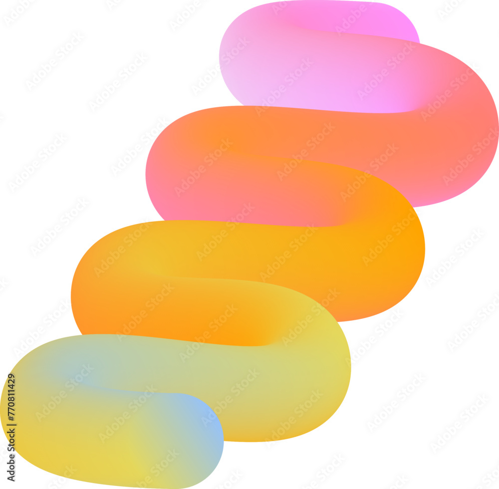 Poster vibrant colorful fluid abstract 3d gradient blend curves shape