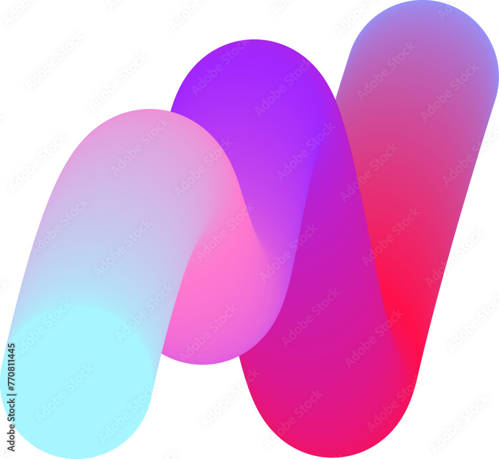Poster vibrant colorful fluid abstract 3d gradient blend curves shape