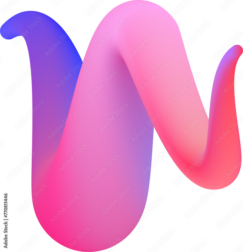 Poster vibrant colorful fluid abstract 3d gradient blend curves shape