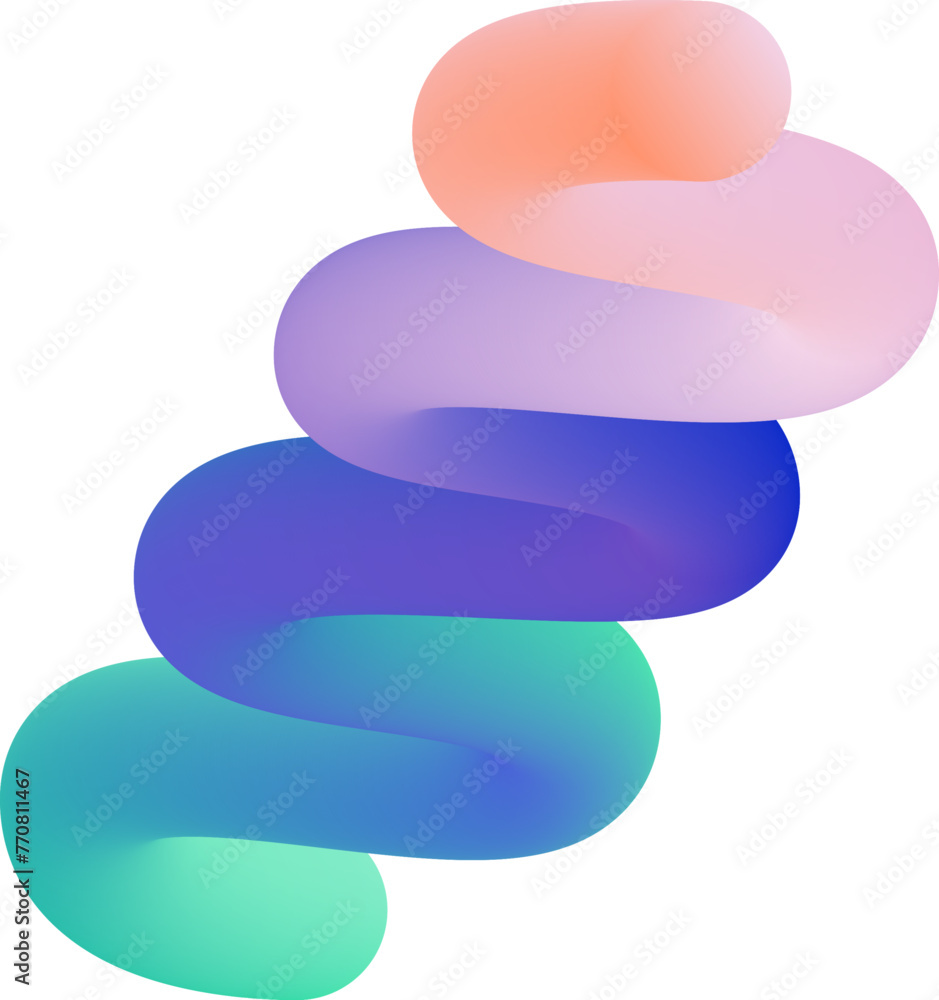 Poster vibrant colorful fluid abstract 3d gradient blend curves shape