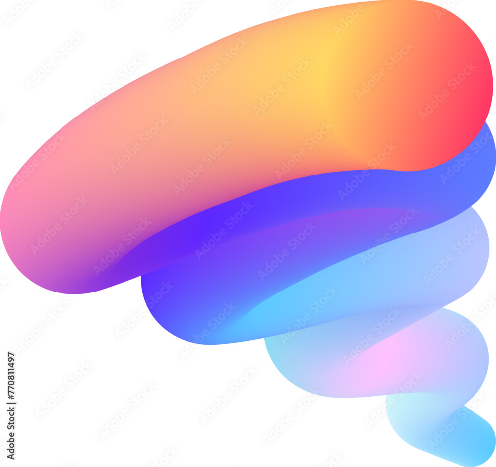 Poster vibrant colorful fluid abstract 3d gradient blend curves shape