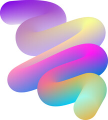 Vibrant Colorful Fluid Abstract 3D Gradient Blend Curves Shape