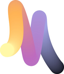 Vibrant Colorful Fluid Abstract 3D Gradient Blend Curves Shape