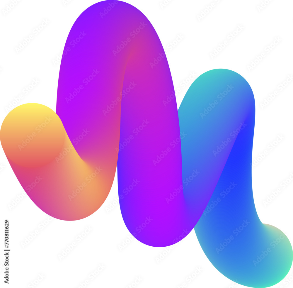 Poster vibrant colorful fluid abstract 3d gradient blend curves shape