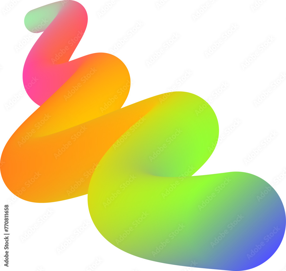 Poster vibrant colorful fluid abstract 3d gradient blend curves shape