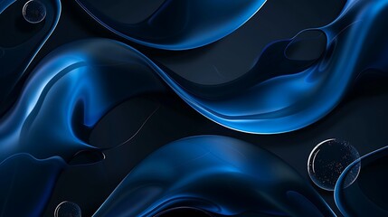 blue abstract shapes on the dark background