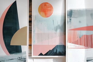 Abstract composition in Scandinavian style. Minimalistic illustration for wallpaper, cards, etc