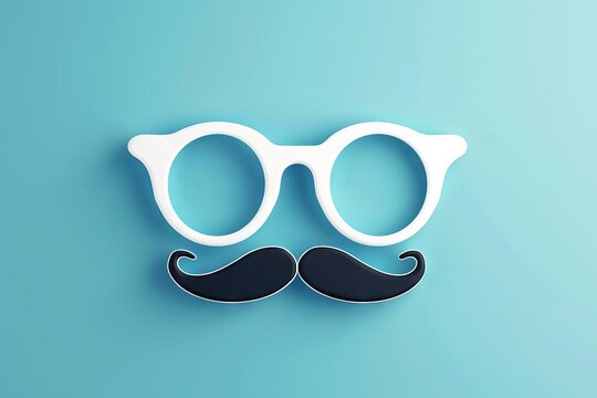 Whimsical icon of glasses with nose and mustache, vector illustration