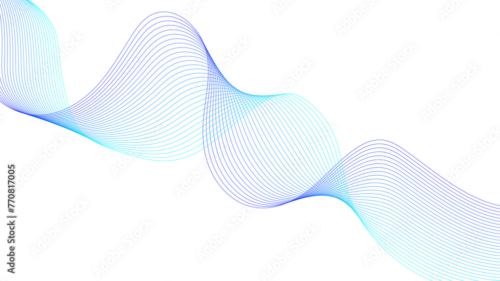 Poster vector abstract colorful flowing wave lines isolated on white background. colorful wave lines on whi