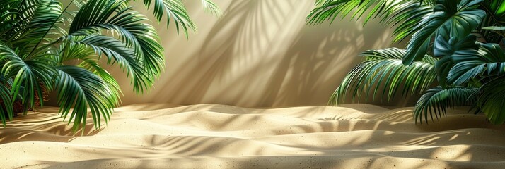 Palm Leaf Shadow On Sand Top, Background HD, Illustrations