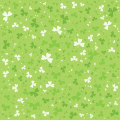 Cute Clover Leaves Seamless Pattern Background