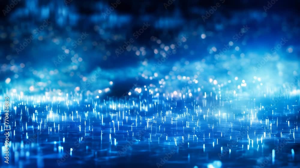 Poster binary data blue abstract background. information technology concept.