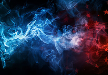 Fototapeta premium Abstract Red, White And Blue Smoke Background