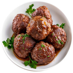 Beef ball on bowl transparent background