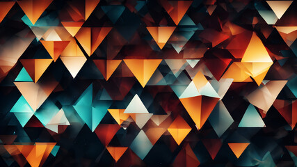 Experiment with translucent triangles overlapping each other to form a layered abstract background - obrazy, fototapety, plakaty