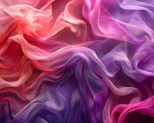 Obraz premium Waves of Pink and Purple Silk Fabric