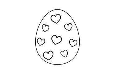 Easter egg line drawing on white background vector illustration. Easter egg one line drawing.Continuous line drawing of simple egg. Vector outline Easter Egg. Happy Easter concept.