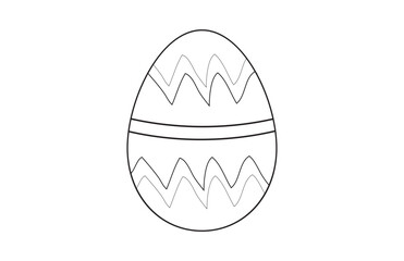 Easter egg line drawing on white background vector illustration. Easter egg one line drawing.Continuous line drawing of simple egg. Vector outline Easter Egg. Happy Easter concept.