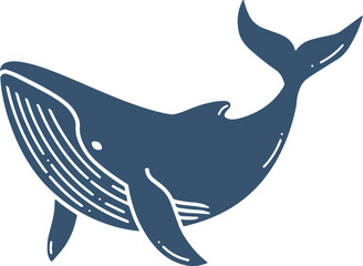 Humpback whale icon in flat style.