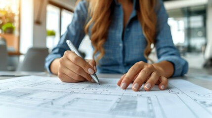 Mujer tomando anotaciones en su puesto de trabajo. Concepto de vida laboral. 
