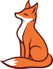 Illustration of cute red fox.