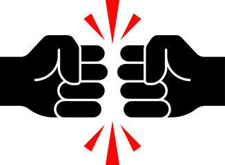 Two clenched fists icon in flat style.