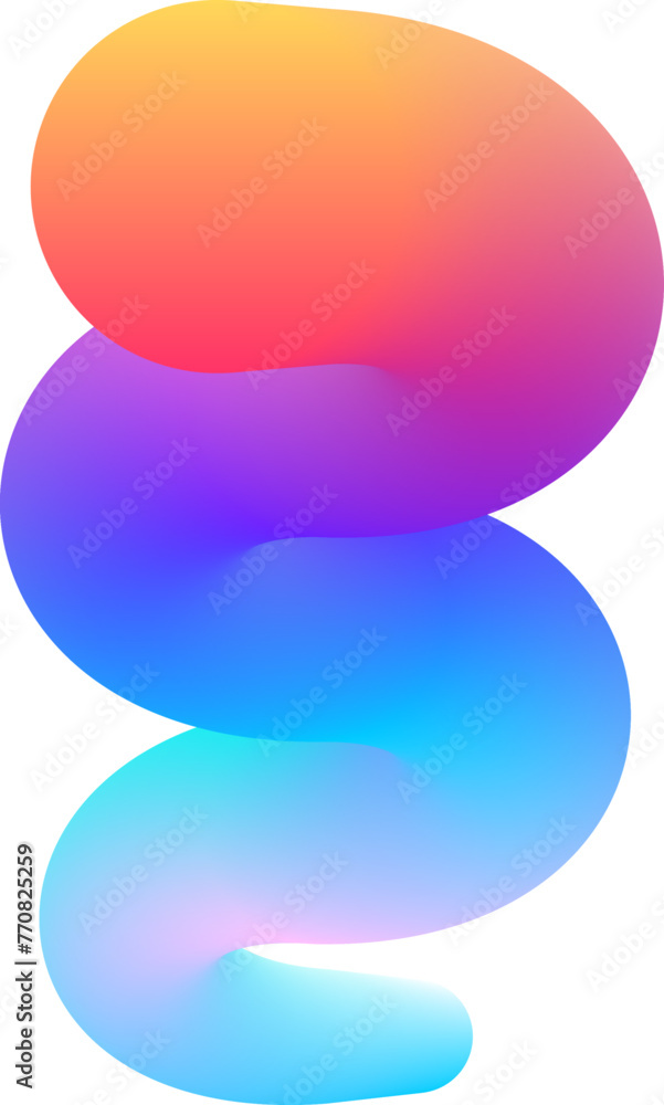 Poster vibrant colorful fluid abstract 3d gradient blend curves shape