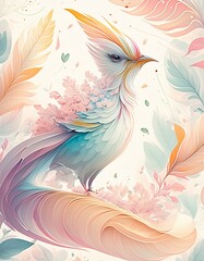 pattern with feathers
