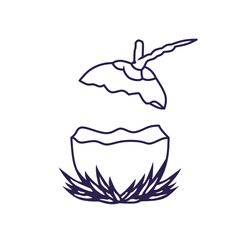 Line art logo coconut 