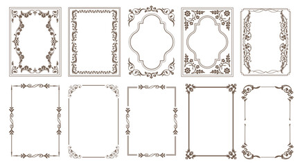 Decorative vector frames and borders. Vintage floral ornament.eps