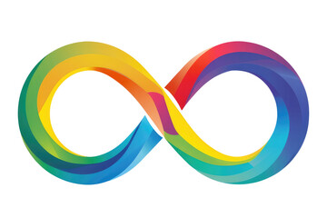 rainbow infinity sign flat illustration transparent background