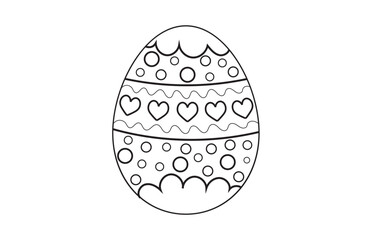 Easter egg line drawing on white background vector illustration. Easter egg one line drawing.Continuous line drawing of simple egg. Vector outline Easter Egg. Happy Easter concept.