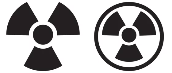 Tuinposter Nuclear Hazard Ionizing Radiation Danger X Rays Trefoil Warning Symbol Black Icon Set. Vector Image. eps 10 © Quirk Craft Studio