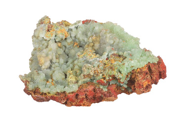 Austinite stone rock isolated on white background. Mineralogy stones gem concept.