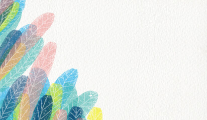 marco artístico de vegetación variopinto, pastel, textura de acuarela, fondo blanco, grunge,  con espacio, web , redes - obrazy, fototapety, plakaty