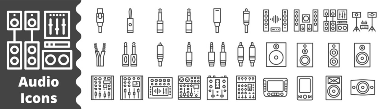 Audio Speaker Icon , Cable, Mixer, Music, Jack Plug