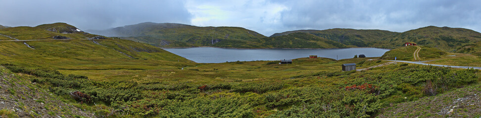 Landscape at the lake Ovrisvatnet in Norway, Europe
